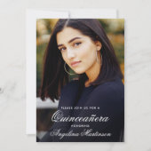 Quinceanera Burgundy Blue Pink Floral Foto Kaart (Voorkant)