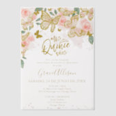 Quinceanera Butterfly Invitation Libellé espagnol (Recto)