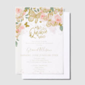 Quinceanera Butterfly Invitation Libellé espagnol (Compenser)