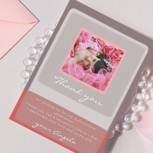 Quinceañera carte de remerciements avec photo