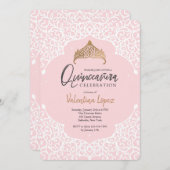 Quinceañera Celebration Invitation Kaart (Voorkant / Achterkant)