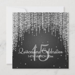 Quinceañera Celebration Party Night Dazzle Black Kaart