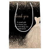 Quinceanera Champagne Witte Jurk Faux Glitter Medium Cadeauzakje (Voorkant)