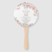 Quinceañera Cherry Blossoms Roos Gold Programma Handwaaier (Voorkant)