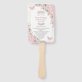 Quinceañera Cherry Blossoms Roos Gold Programma Handwaaier (Voorkant)