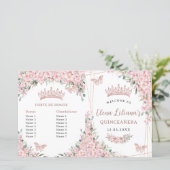 Quinceañera Cherry Blossoms Rose Gold Programme (Debout devant)