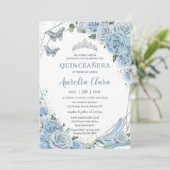Quinceañera Cinderella Princess Baby Floral Kaart (Staand voorkant)