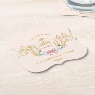 Quinceanera Classy Crown  Lijst Custom Kartonnen Onderzetters