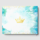 Quinceañera Couronne Turquoise Script Real Gold Fo (Verso)
