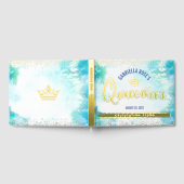 Quinceañera Couronne Turquoise Script Real Gold Fo (Complet)