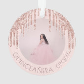 Quinceanera custom photo rose gold pink glitter (dos)