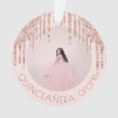 Quinceanera custom photo rose gold pink glitter (devant)