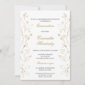 Quinceañera de tema oro kaart (Voorkant)