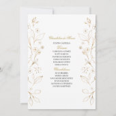 Quinceañera de tema oro kaart (Achterkant)