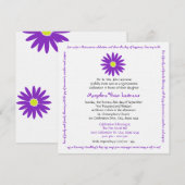 Quinceanera Delightful Daisy Bericht Tekst Paarse Kaart (Voorkant / Achterkant)