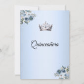 Quinceanera Dusty Blue et Silver Invitation (Dos)