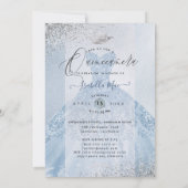 Quinceanera Dusty Blue+Silver Glitter Gown Kaart (Achterkant)