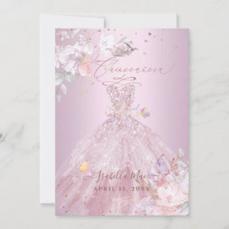 Quinceanera Dusty Roos Glitter Gown Sweet Peas Kaart