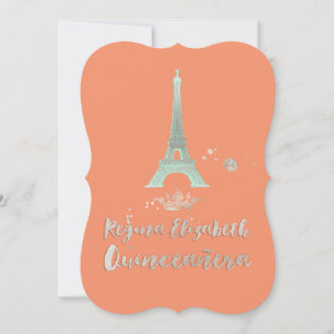 Quinceanera/Eiffel/Mint/DIY bckgrnd/Princess/Crown Kaart