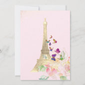 Quinceanera Eiffel Tower, Waterverf Butterflies Kaart (Achterkant)