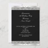 Quinceanera Elegant Silver White Diamond Kaart (Achterkant)