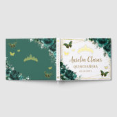 QUINCEAÑERA Emerald Green Floral Papillons Rose (Complet)