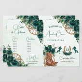 Quinceañera Émeraude Verte Fleurie Programme Charr (Devant / Derrière)