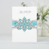 Quinceanera en argent bleu turquoise RSVP (Debout devant)