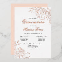 Quinceanera en Mass Elegant Botanical Roos Gold