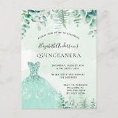 Quinceanera enchantée robe de forêt invitation (Devant)