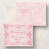 Quinceanera Enregistrer la carte postale rose date
