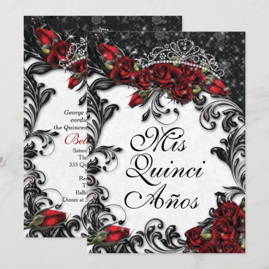 Quinceañera et Sweet 16 Invitations de fête (Devant / Derrière)