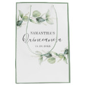 Quinceanera Eucalyptus 15e verjaardag Medium Cadeauzakje (Voorkant)