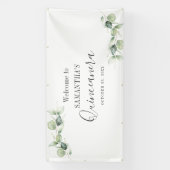 Quinceanera Eucalyptus 15th Birthday Greenery Spandoek (Verticaal)