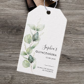 Quinceanera Eucalyptus rustieke 15e verjaardag Cadeaulabel