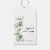 Quinceanera Eucalyptus rustieke 15e verjaardag Cadeaulabel (Voorkant)