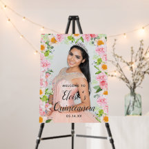 Quinceañera Event Board Affiche de bienvenue