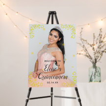Quinceañera Event Board Affiche de bienvenue