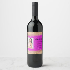Quinceañera Event Wine Favor Label Gepersonaliseer Wijn Etiket