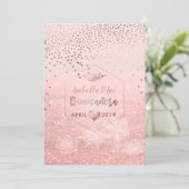 Quinceanera/Faux Roos Gold Confetti+Snow Bokeh Kaart (Staand voorkant)