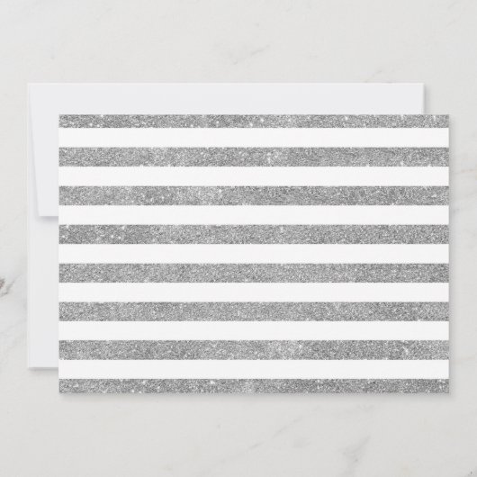 Quinceanera-feest met foto - Zilver Wit Rood Kaart (Achterkant)