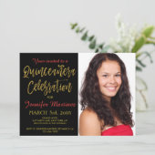 Quinceanera Fête Photo Invitation (Debout devant)