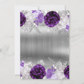 Quinceanera fleurie violette Invitation (Dos)