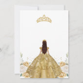 Quinceanera Floral Gold Invitation (Dos)
