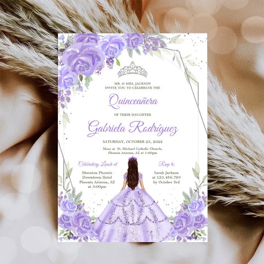 Quinceanera Floral Invitation