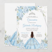 Quinceanera Floral Invitation Kaart (Voorkant / Achterkant)