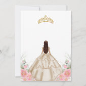 Quinceanera Floral Pink Gold Invitation (Dos)