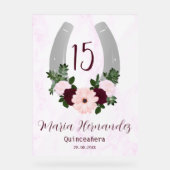 Quinceanera Floral Western Horseshoe (Recto)