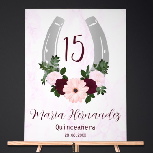 Quinceanera Floral Western Horseshoe