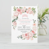 Quinceanera Florale Rose Invitation Anniversaire (Debout devant)